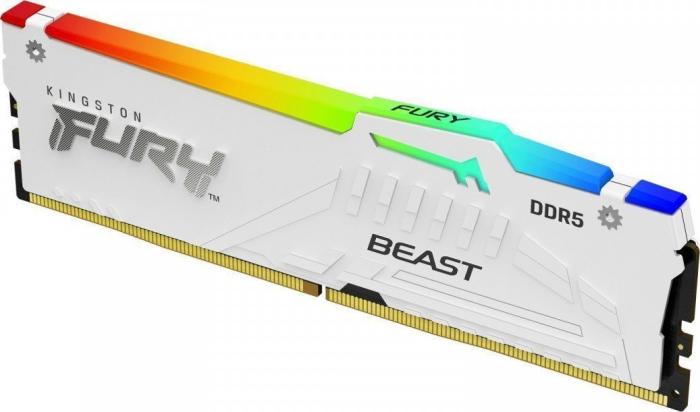 DDR5 16GB 6000 MHz Kingston Fury Beast White RGB XMP 3.0 EXPO CL36 36-44-44 1.35V [KF560C36BWE2A-16]