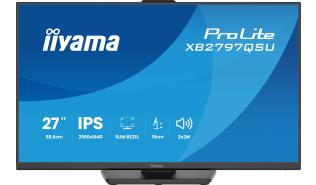 (27) Iiyama ProLite XB2797QSU-B1 (IPS, 2560x1440, 350, 1ms, 100% sRGB, 75Hz) (2xHDMI 1.4, 1xDP 1.2, 2xUSB-A 3.2, 2xUSB-C 3.2) pivot, głośniki (2x2W), czarny