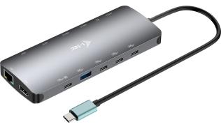 Stacja dokująca I-TEC USB-C Metal Nano Dock 2x HDMI 1x USB-C Video 1x GLAN 1x Audio/Mic 1xSD/microSD 1x USB 3.2 3x USB-C 3.2 Gen2 2x USB 2.0 PD140W [C31NANOTRIPLEDOCKPD]
