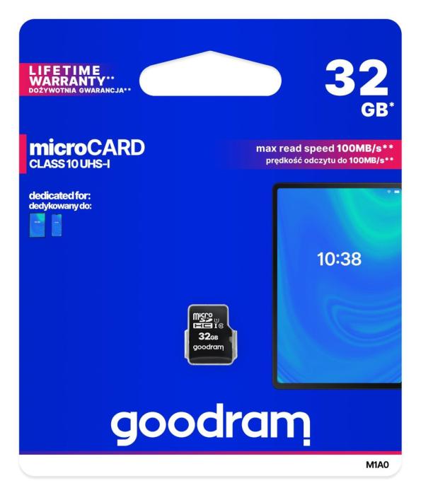 Secure Digital 32GB Goodram Micro SDHC Class 10 UHS-I (100/10MB/s) [M1A0-0320R12]