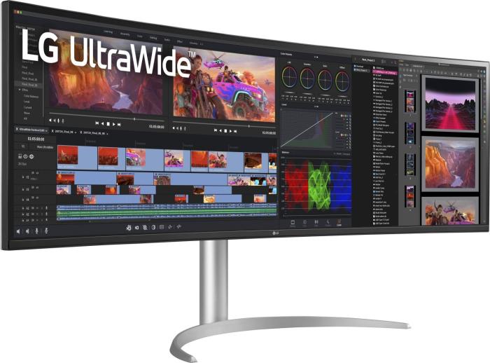 49’’ LG 49WQ95X-W (IPS zakrzywiony 3800R, 5120x1440, 400, 5ms, 99% sRGB, 144Hz) (2x HDMI 2.0, DP 1.4, 4x USB 3.0, USB-C/DP 1.4) głośniki, biało-czarny)