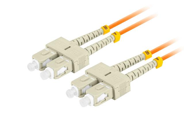 Lanberg patchcord światłowód MM SC/UPC-SC/UPC DUPLEX 3mm OM2 50/125 LSZH pomarańćzowy (5m) [FO-SUSU-MD21-0050-OG]