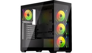 Krux Exo (szkło hartowane) (4x120 mm ARGB) (1x USB-A 2.0, 1x USB-A 3.0, 1x USB-C 3.0 5Gb, 2x Jack) (2x2.5, 2x3.5) [KRXD004]