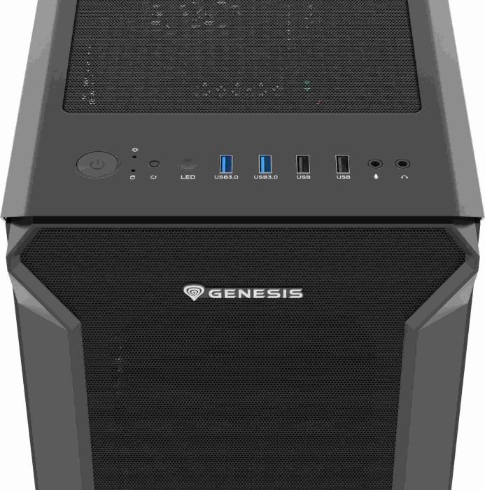 Genesis IRID 505F Black (szkło hartowane) (2xUSB 2.0, 2xUSB 3.2 Gen1) (5x2.5, 2x3.5/2.5) [NPC-1997]