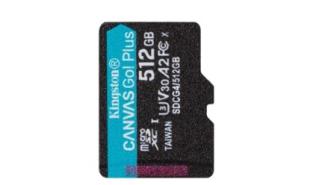 Secure Digital 512GB Kingston Micro SDXC CANVAS Go Plus Gen4 A2 U3 UHS-I V30 Class 10 (200/160MB/s) [SDCG4/512GBSP]