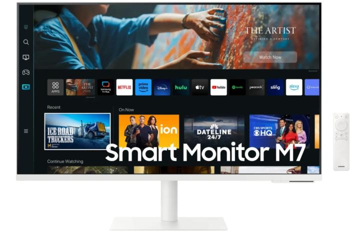 32’’ Samsung Smart LS32CM703UUXDU (VA 3440x1440, 400, 4ms, 60Hz) (HDMI 1.4, Audio, 2xUSB 2.0, USB-C) vesa, czarny