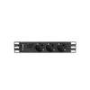 Lanber Rack 1U PDU Schuko (2.0m) czarny (3 gniazda) [PDU-03F-0200-BK]