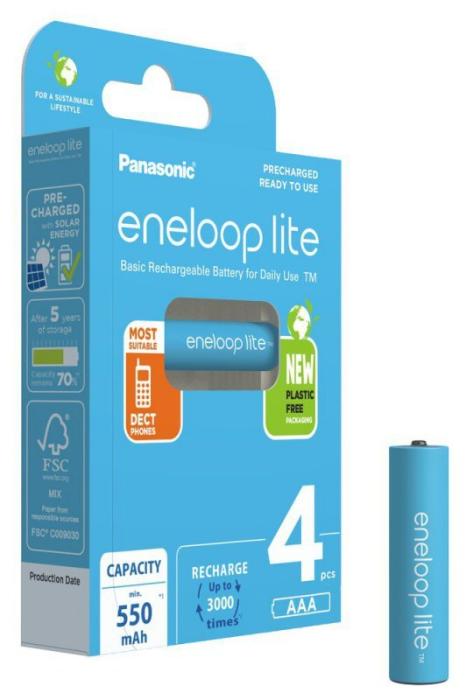 Panasonic Eneloop Lite akumulatory LR03, AAA 550mAh (4 szt.) [BK-4LCCE/4BE]