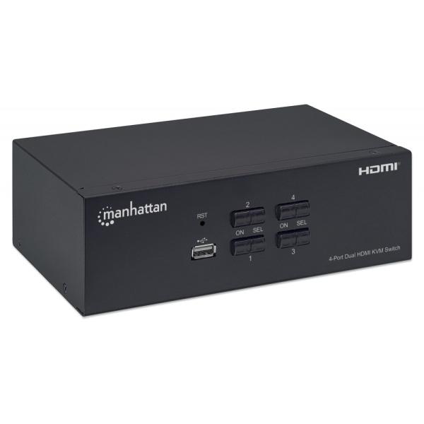 Przełącznik Manhattan KVM 4/1 HDMI, USB, 4K 30Hz [153539]