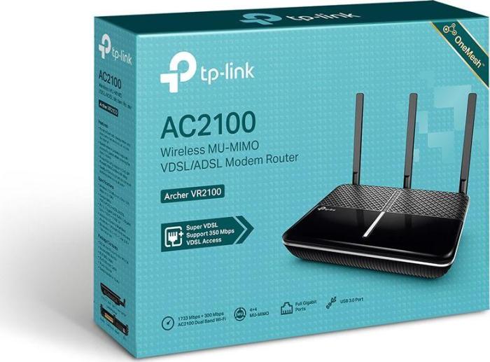 TP-Link Wireless Router Modem AC2100 ADSL + USB dla modemu 3G/4G LTE [Archer VR2100]