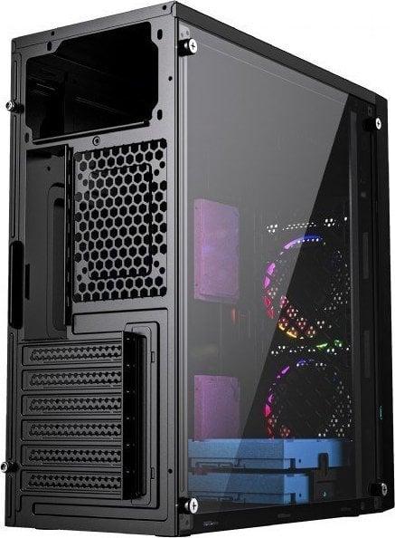 Gembird Fornax M100RGB (czarny) (szkło hartowane) (1x USB 3.0, 2x USB 2.0) (2x2.5, 2x3.5) [CCC-FC-M100RGB]
