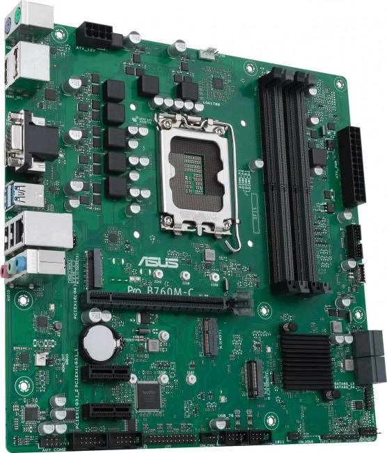 Asus PRO B760M-C-CSM (Intel B760) [S1700, 4xDDR5 do 6200MHz, (VGA, HDMI 2.1, 2xDP 1.4) (2xM.2, 1xPCIe 4.0 x16, 2xPCIe 3.0 x1), micro ATX]