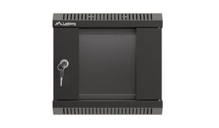 Lanberg szafa rack wisząca 10 4U 300x300 drzwi przeszklone (czarny) [WF11-3304-10B]