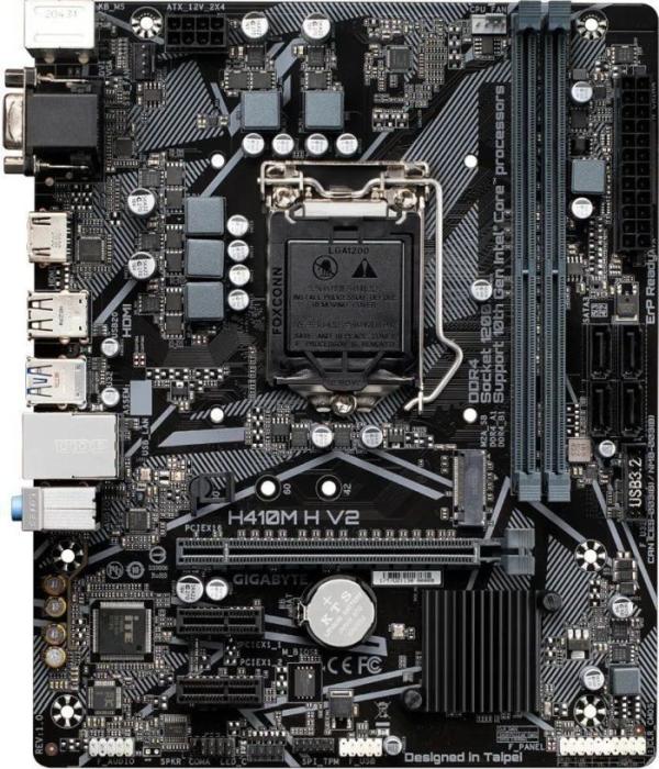 Gigabyte H410M H V2 (Intel H410) [S1200, 2xDDR4 do 2933MHz, (VGA, HDMI 1.4) (1xM.2, 1xPCIe 3.0 x16, 2xPCIe 3.0 x1), micro ATX]