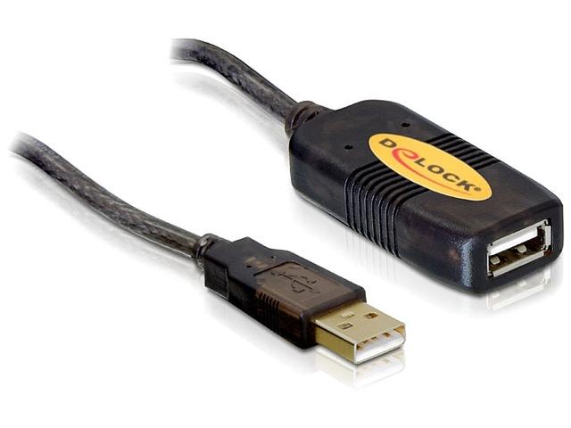 Delock Repeater USB (przedłużacz aktywny) (5.0 m) czarny [82308]