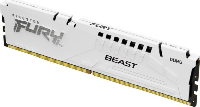 DDR5 16GB 6000 MHz Kingston Fury Beast White XMP 3.0 EXPO CL30 36-36-36 1.4V [KF560C30BWE-16]