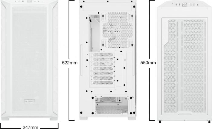 be quiet! Shadow Base 800 FX White (szkło hartowane) (2xUSB 3.2 Gen1, USB-C 3.2 Gen2) (4x2.5, 2x3.5) [BGW64]