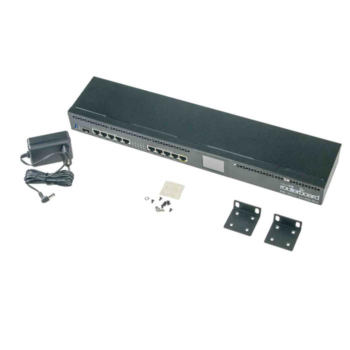 MikroTik RouterBOARD dual-core 1.4GHz CPU, 1GB RAM, 10x LAN, 1x SFP, 1x USB 3.0, vč. L5 licence [RB3011UiAS-RM]
