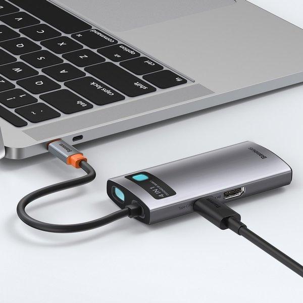Baseus CAHUB-CY0G USB-C (1xUSB 3.0, 1xUSB 2.0, 1xUSB-C PD 100W, HDMI 4K)
