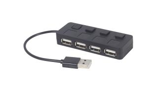 Gembird HUB (USB 2.0, 4-portowy z przełącznikami) [UHB-U2P4-05]