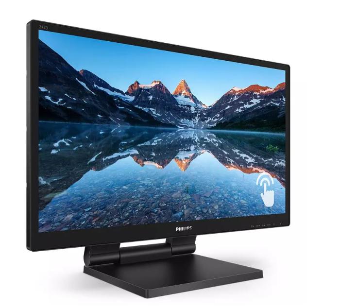 24’’ Philips 242B9T/00 (IPS W-dotykowa, 1920x1080, 250, 5ms, IPS65, 60Hz) (VGA, DVI, HDMI, DP, 2USB 3.1 QC) (VESA) głośniki, czarny