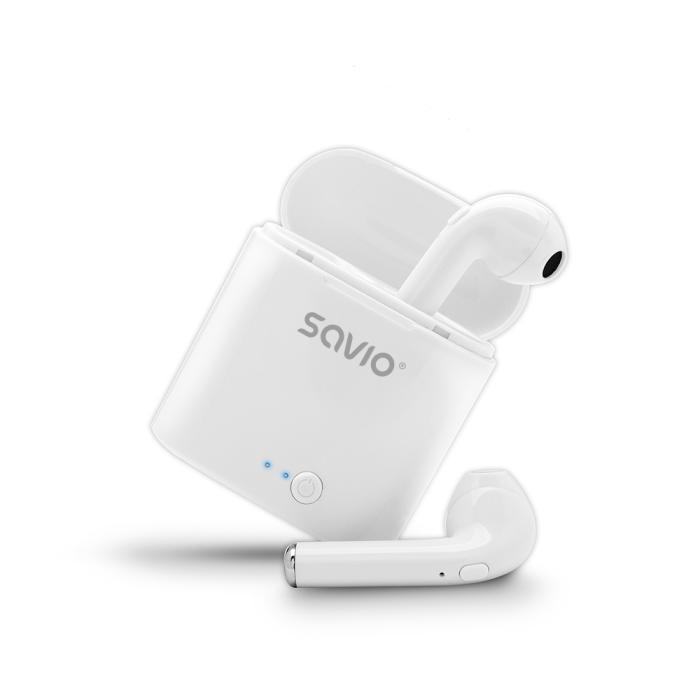 Savio TWS-01 Bluetooth BT (biały) (douszne)