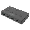 Przełącznik Digitus USB 3.0, 2 PC - 4 Urządzenia, zasilanie USB-C [DA-73301]