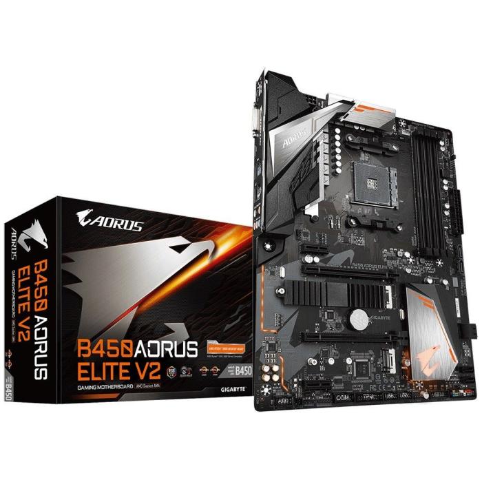 Gigabyte B450 AORUS ELITE V2 (AMD B450) [AM4, 4xDDR4 do 3600MHz, (DVI, HDMI 2.0) (2xM.2, 1xPCIE 3.0 x16, 1xPCIe 3.0 x16(x4), 2xPCIe 2.0 x1), ATX]