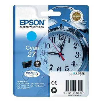 C13T27024012 (T2702) - cyan, oryginalny wkład z atramentem Epson, 3,6ml, 300 stron, (Epson WorkForce WF-3620DWF, WF-3640DTWF, WF-7110DTW, WF-7610DWF, WF-7620DTWF, WF-7210DT)