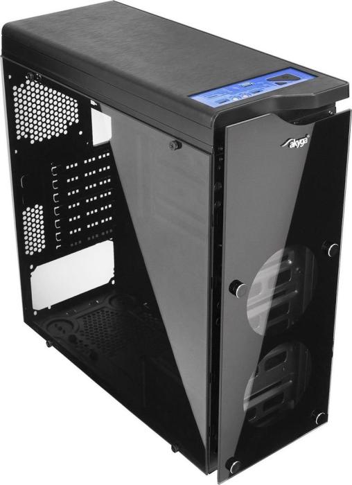 Akyga AKY014BK 1xUSB3.0 2xUSB2.0 okno plexi czarna (2xUSB 2.0, 1xUSB 3.0) (2x2.5, 2x3.5)