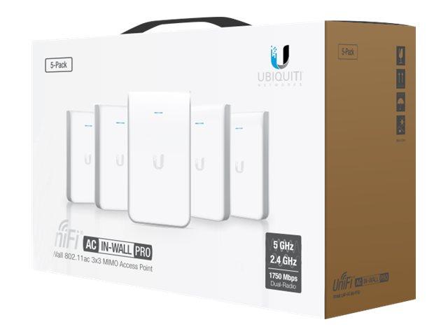 UBIQUITI Wireless Access Point UniFi In-Wall AC PRO 2.4GHz, 5GHz 802.11b, g, n, ac 3xGbE 802.3at 5Pack [UAP-AC-IW-PRO-5]