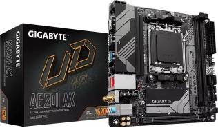 Gigabyte A620I AX (AMD A620) [AM5, 2xDDR5 do 6400MHz, (HDMI 2.1, DP 1.4) (1xM.2, 1xPCIe 4.0 x16), WiFi 6E, BT 5.3, mini ITX]