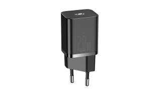 Ładowarka sieciowa Baseus Super Si Quick Charger 1C 20W EU QC 3.0, PD (1xUSB-C, 5V/3A, 9V/2A, 9V/2.22A, 12V/1.67A, 15V/1.3A) (czarny) [CCSUP-B01]