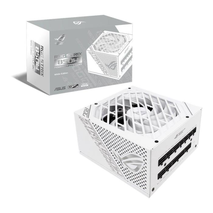 Asus ROG Strix (850W) (1x135mm) Modularny 80+Gold (CPU 2x4+4) (PCI-E 6x6+2) (6xMolex, 8xSATA) White Edition [ROG-STRIX-850G-WHITE]