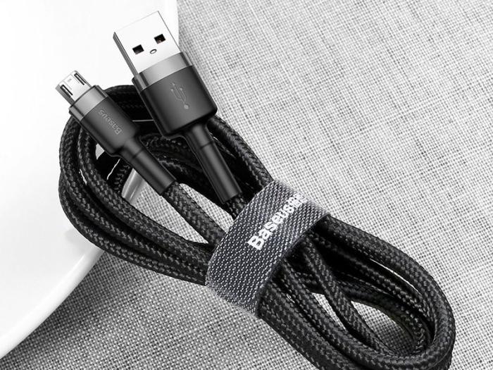 Baseus kabel ładowania i transmisji (2A) USB micro (M) / USB (M) (3.0 m) (czarno-szary) [CAMKLF-HG1]