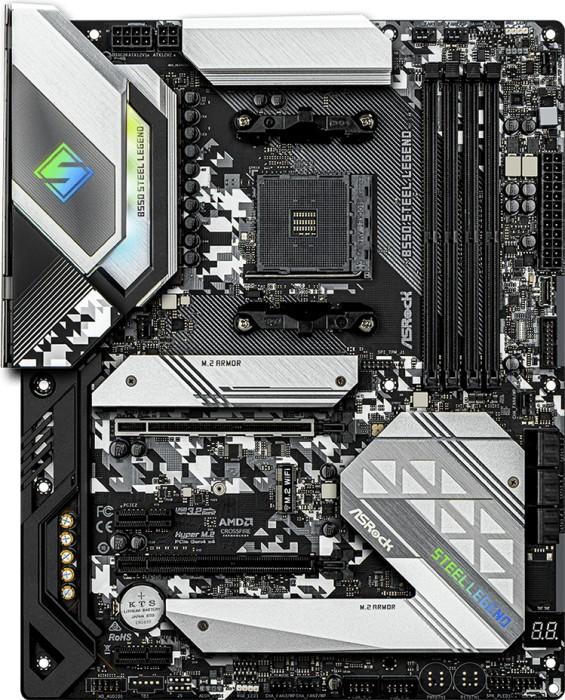 Asrock B550 STEEL LEGEND (AMD B550) [AM4, 4xDDR4 do 4733MHz, (HDMI 2.1, DP 1.4) (2xM.2, 12xPCIe 4.0 x16, 1xPCIe 3.0 x16 (x4), 2xPCIe 3.0 x1), ATX]