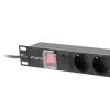 Lanber Rack 1U PDU Schuko do UPS 10A (2.0m) czarny (7 gniazd) [PDU-07F-0200-IEC-BK]