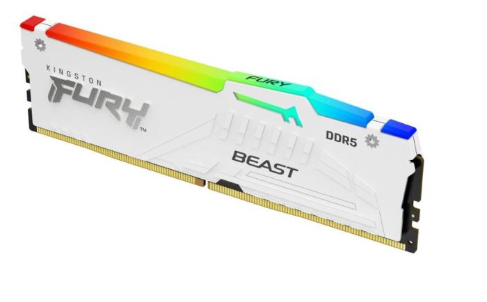 DDR5 32GB 5200 MHz Kingston Fury Beast White RGB XMP CL40 40-40-40 1.25V [KF552C40BWA-32]