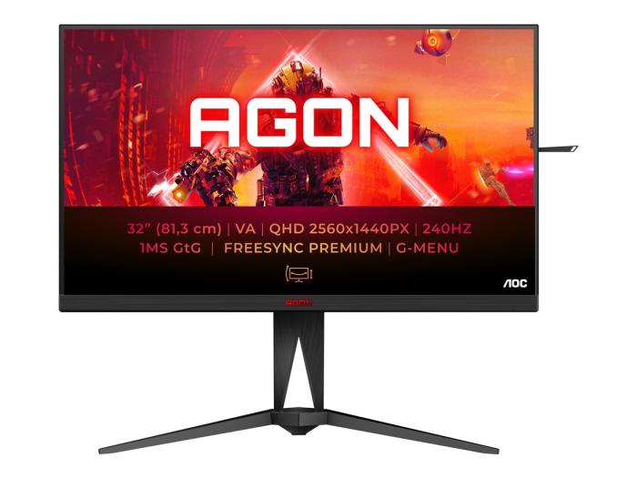 32’’ AOC AG325QZN/EU (VA LED, 2560x1440, 400, 1ms, 240Hz) (2xHDMI, 2xDP) pivot, czarny