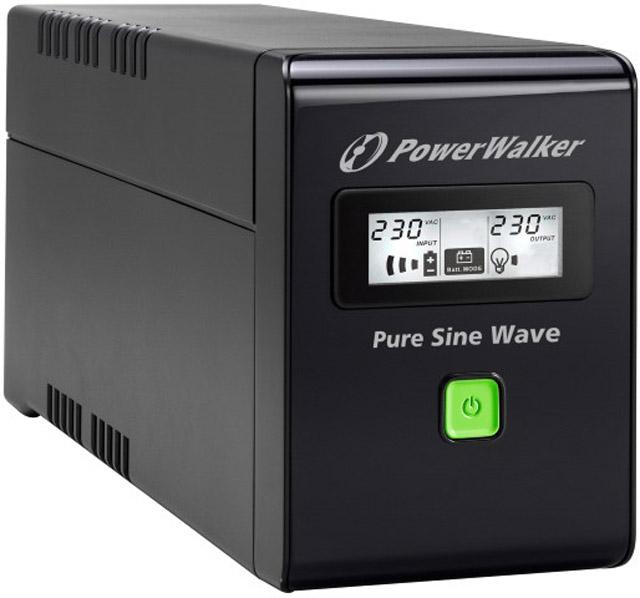 UPS POWERWALKER LINE-INTERACTIVE 600VA 2X SCHUKO 230V, PURE SINE WAVE, RJ11/45 IN/OUT, USB, LCD [VI 600 SW]