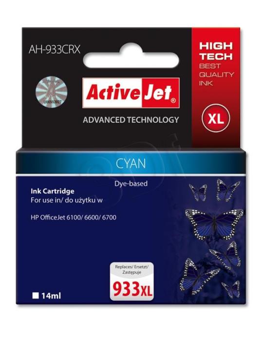 AH-933CRX (933XL) - cyan, wkład z atramentem ActiveJet, 14 ml, zamiennik CN054AE (Premium) (HP Officejet Pro 6100, 6600, 6700, 7110, 7610, 7612)