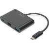 Digitus adapter USB-C Type-C / HDMI 4K 30Hz, USB-C PD, USB 2.0 (20cm) [DA-70855]