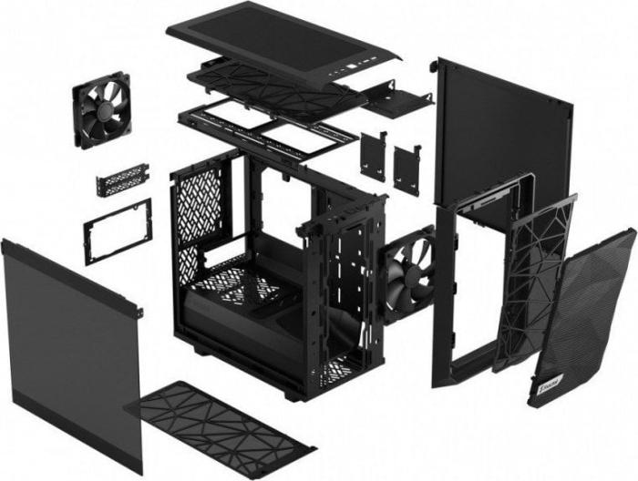 Fractal Design Meshify 2 Nano Black TG Dark Tint (szkło hartowane) (1x USB-C 3.2 Gen2, 2x USB 3.2 Gen1) (3x2.5, 1x3.5) [FD-C-MES2N-01]