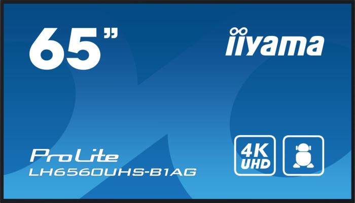 65’’ Iiyama LH6560UHS-B1AG (VA 4K, 3840x2160, 500, 6.5ms, 60Hz) (3xHDMI, 2xRS-232, LAN, IR, USB-2.0, Audio) vesa, czarny