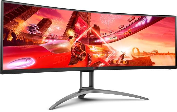 49’’ AOC AGON AG493QCX (VA zakrzywiony 1800R, 3840x1080, 400, 4/1ms, HDR400, 144Hz) (2xHDMI 2.0, DP 1.2, 3xUSB 3.0) głośniki, czarny