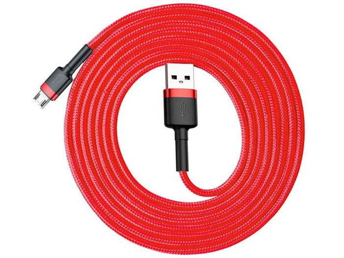 Baseus kabel szybkiego ładowania i transmisji (Quick Charge 3.0 2.4A) USB micro (M) / USB (M) (2.0 m) (czerwony) [CAMKLF-C09]