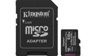 Secure Digital 512GB Kingston Micro SDXC CANVAS Select Plus Gen3 Class 10 A1 U3 UHS-I V30 + adapter (150MB/s) [SDCS3/512GB]