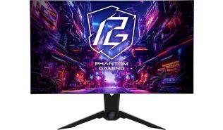 (32) 31.5 Asrock Phantom Gaming PGO32UFS (WOLED, 3840 x 2160, 275, 0.03ms, 480Hz) (2xHDMI 2.1, 2xDP 1.4, 3xUSB-A 3.2, 1xUSB-B, 1xUSB-C z DP i PD 65W, audio) głośniki, czarny