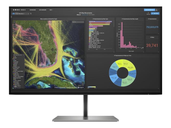 27’’ HP Z27k (IPS LED, 3840x2160, 350, 5ms, 99% sRGB, 60 Hz) (HDMI 2.0, DP 1.4, 4xUSB 3.2 Gen 1, USB-C) pivot, czarno-srebrny [1B9T0AAABB]