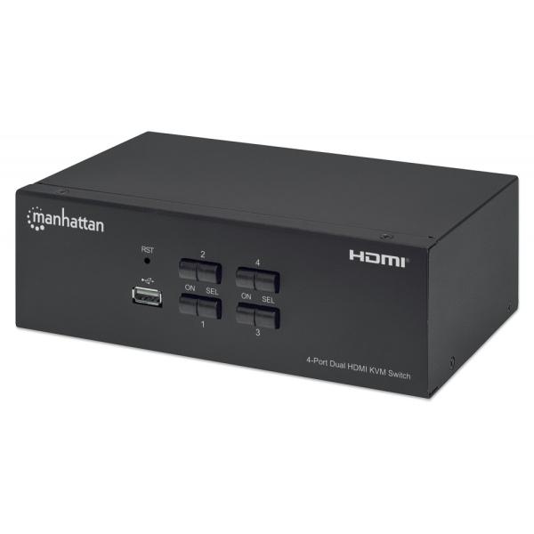 Przełącznik Manhattan KVM 4/1 HDMI, USB, 4K 30Hz [153539]